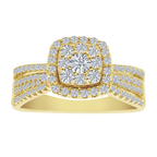 0.50Ctw 10K Yellow Gold Diamond Engagement Ring Size 7 2.3Dwt