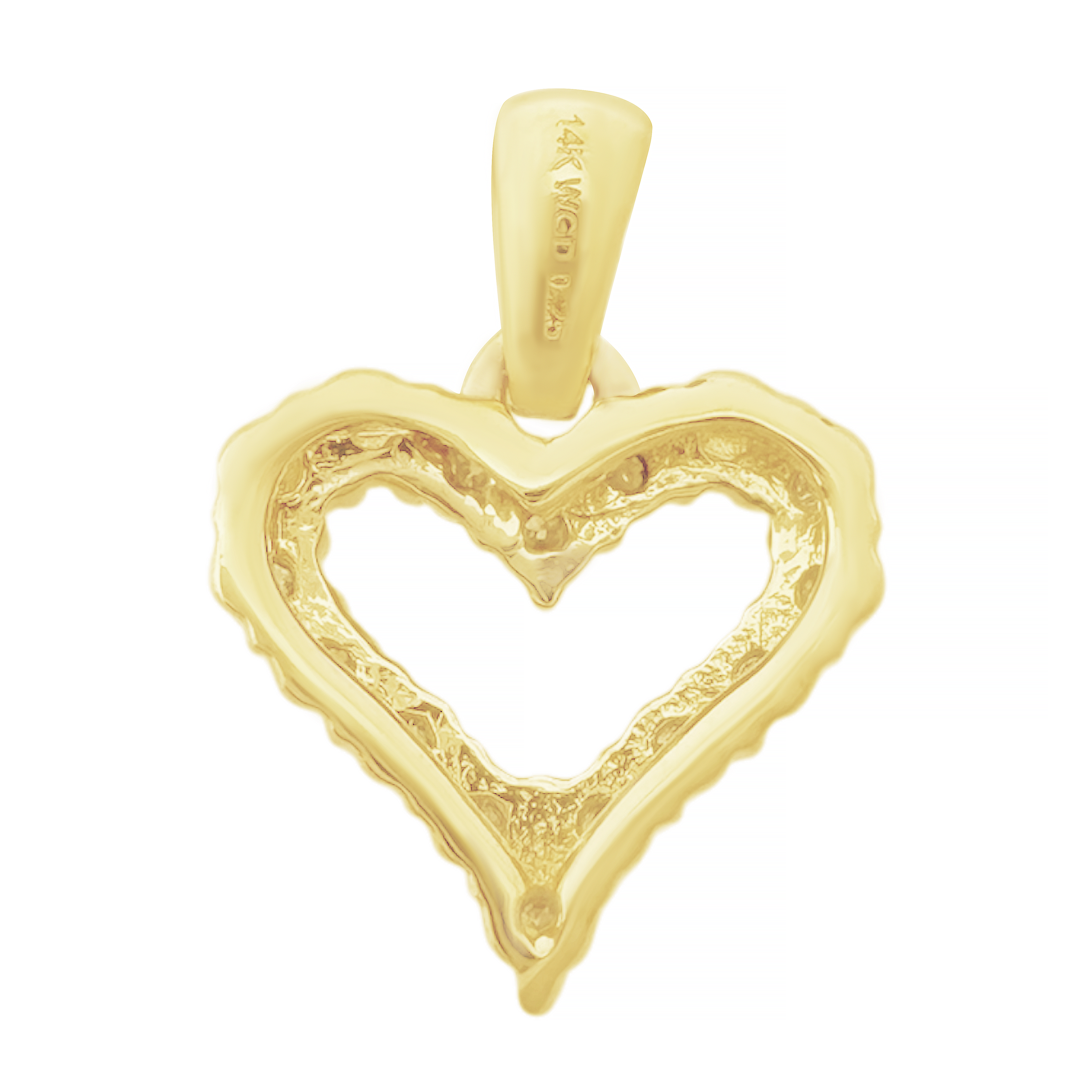 0.25Ctw 14K Yellow Gold Diamond Heart Pendant 0.7Dwt