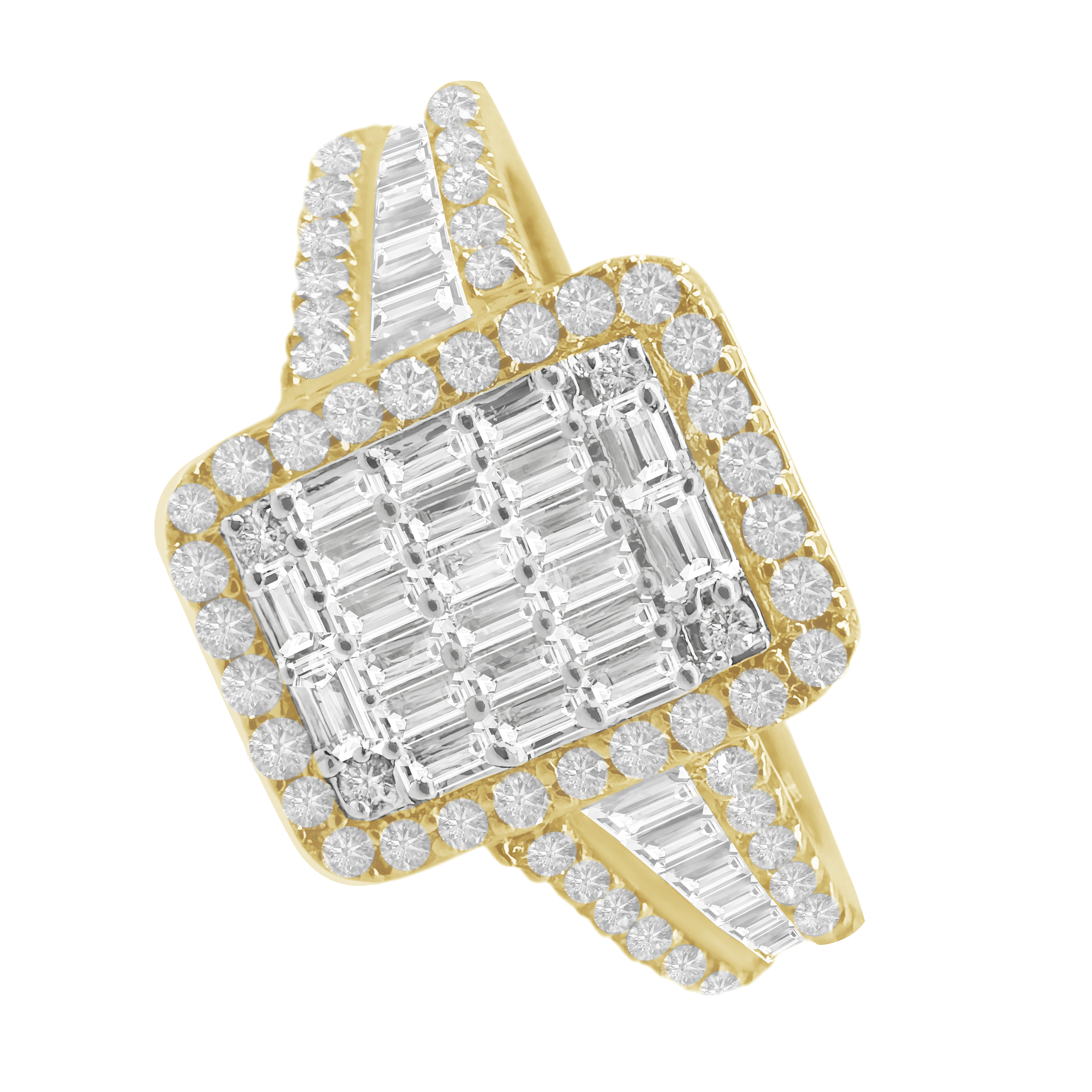 0.85Ctw 10K Yellow Gold Diamond Engagement Ring Size 7 2.4Dwt