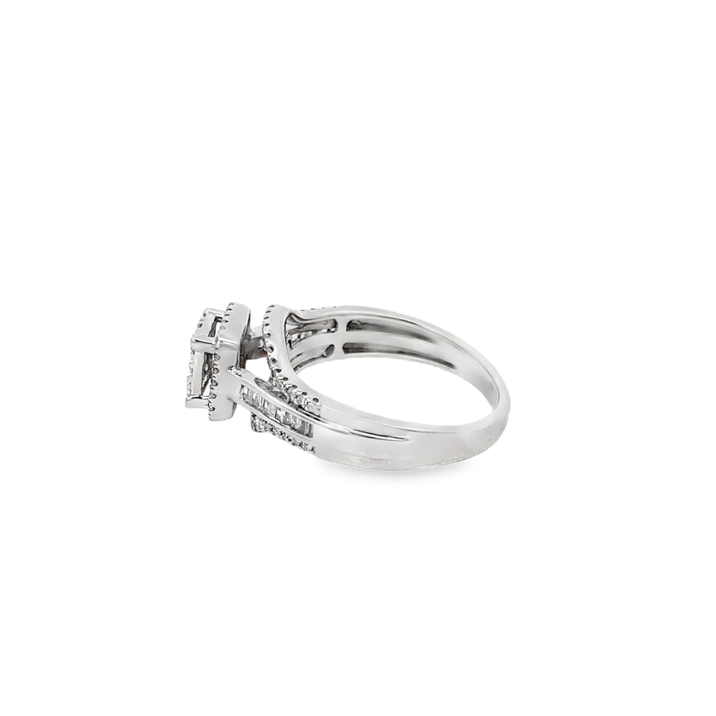 0.50Ct 10K White Gold Diamond Engagement Ring Size 7 2.2Dwt
