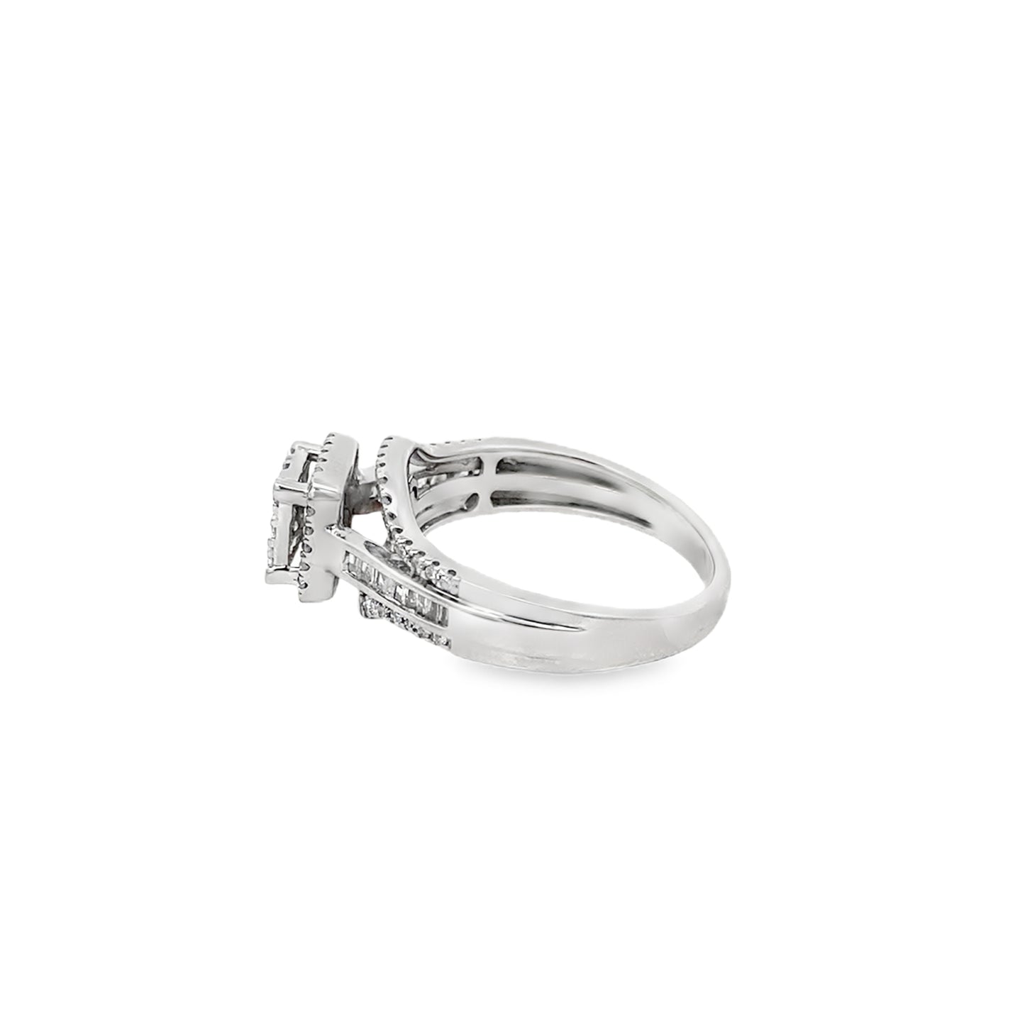 0.50Ct 10K White Gold Diamond Engagement Ring Size 7 2.2Dwt