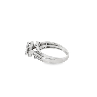 0.50Ct 10K White Gold Diamond Engagement Ring Size 7 2.2Dwt