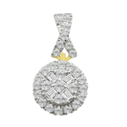 0.20Ctw 10K Yellow Gold Square Diamond Cluster Pendant 0.5Dwt