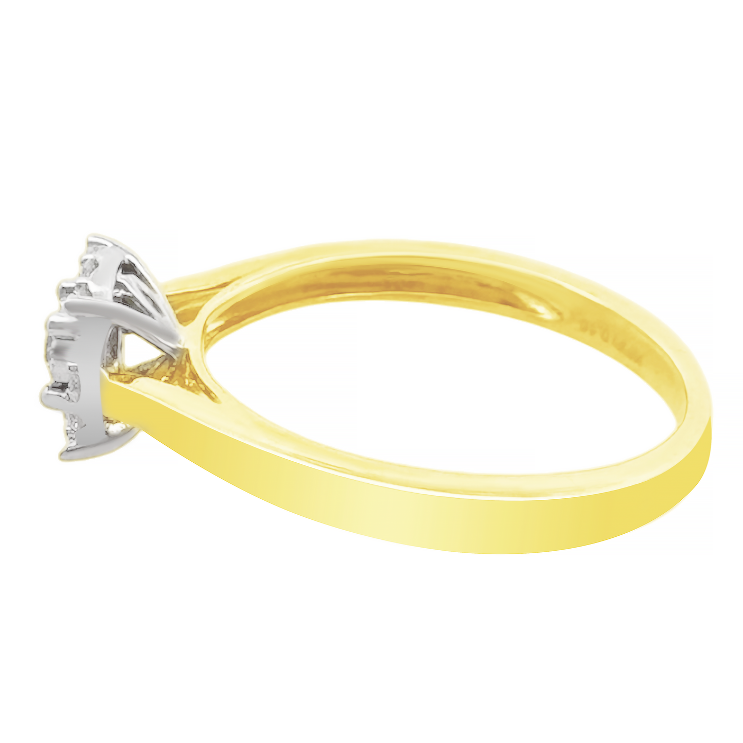 0.15Ctw 14K Yellow Gold Diamond Engagement Ring Size 7 1.2Dwt