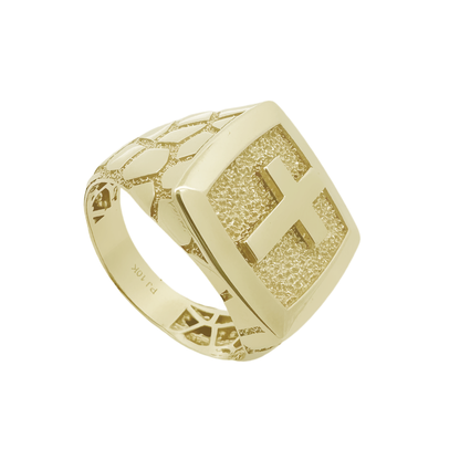 10K Yellow Gold Cross Style Mens Ring Size 11.5 3.9Dwt