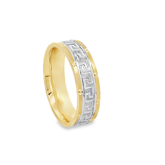 10K Yellow Gold  Greek Style Band Unisex Ring Size 8 2.2Dwt