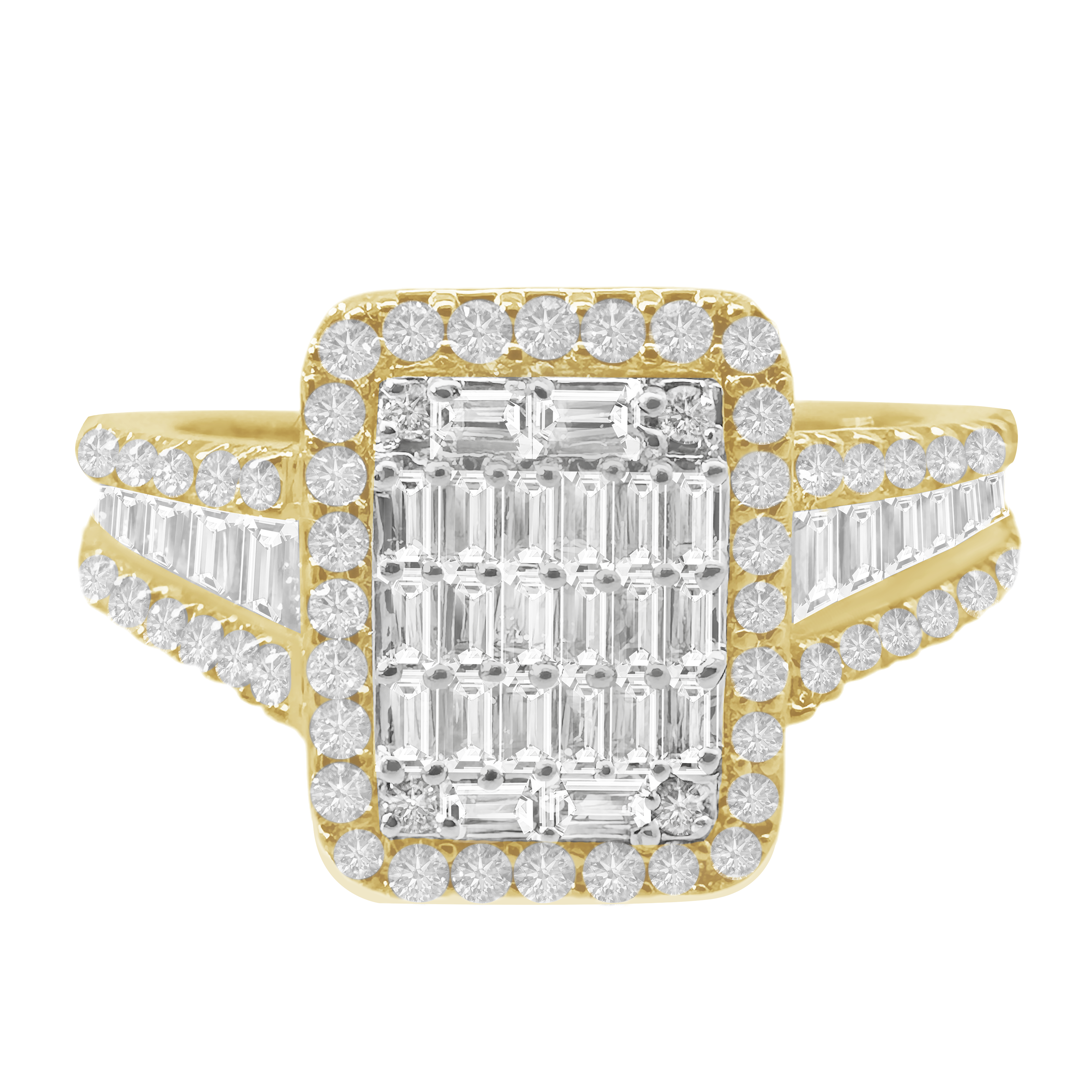 0.85Ctw 10K Yellow Gold Diamond Engagement Ring Size 7 2.4Dwt