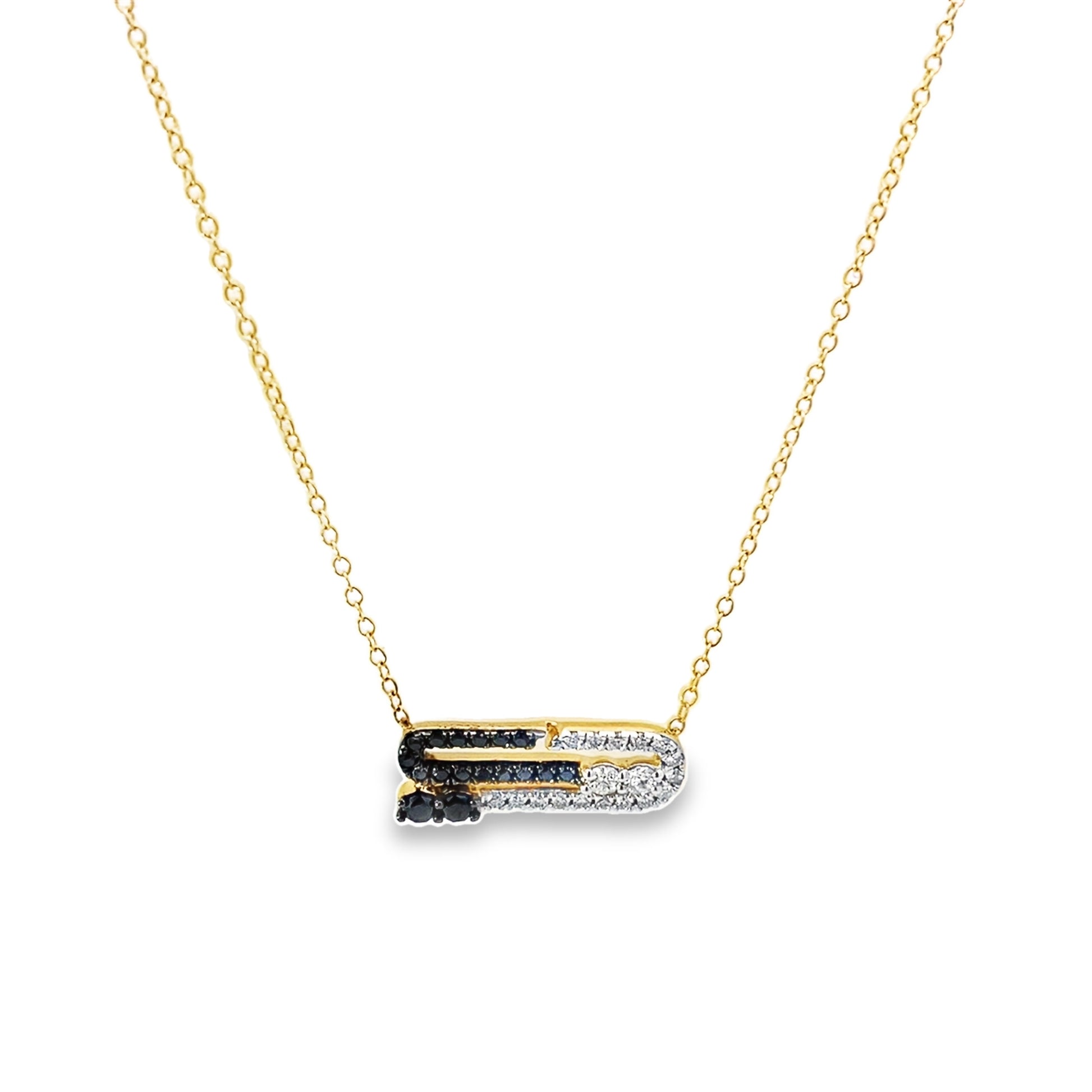 0.50Ctw 14K Yellow Gold Diamond Paperclip Necklace 18In 1.7Dwt