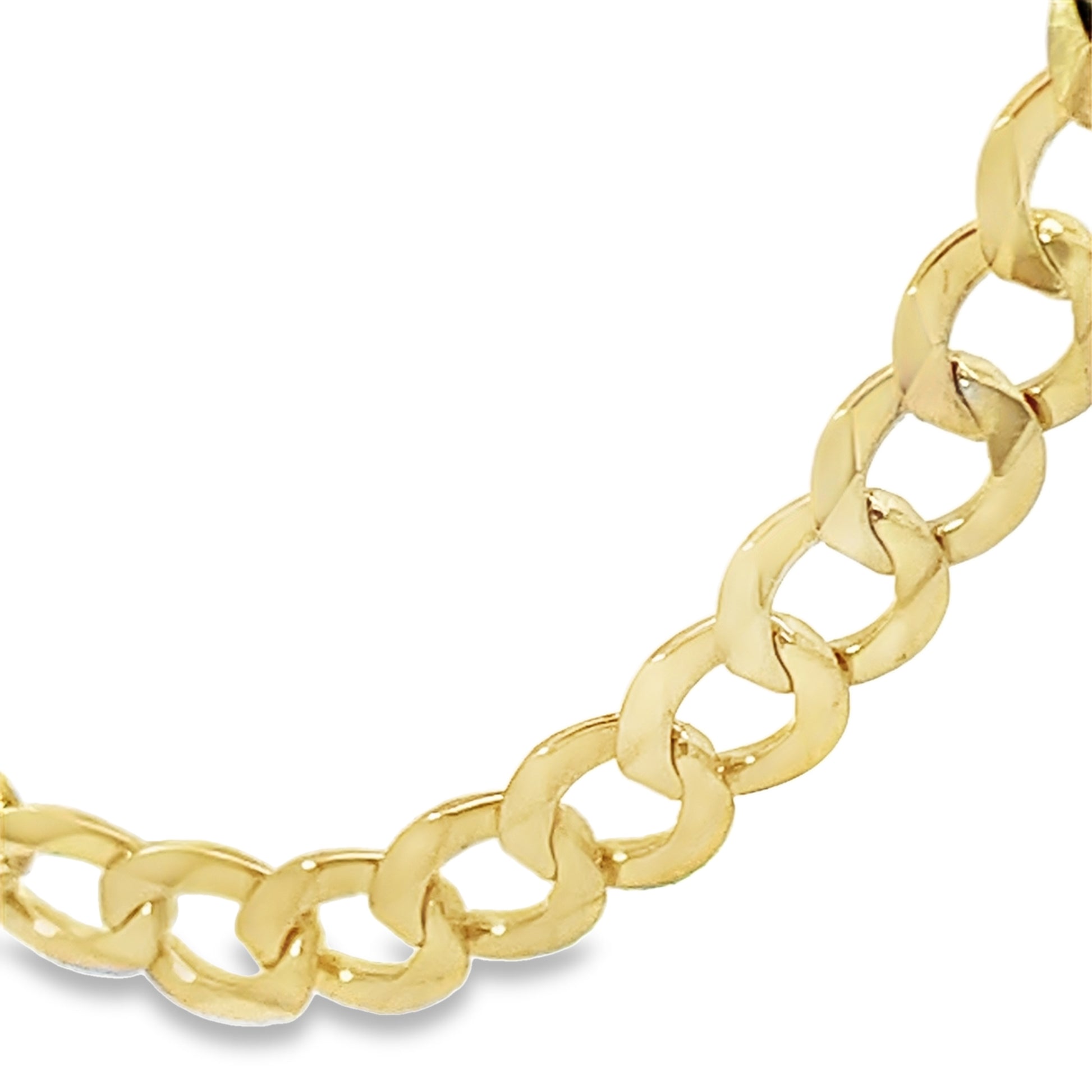 14K Yellow Gold Italian Curb Link Chain 5.5Mm 18In 9.9Dwt