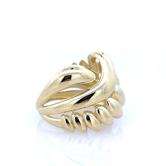 14K Yellow Gold Ladies Fashion Ring Size 6