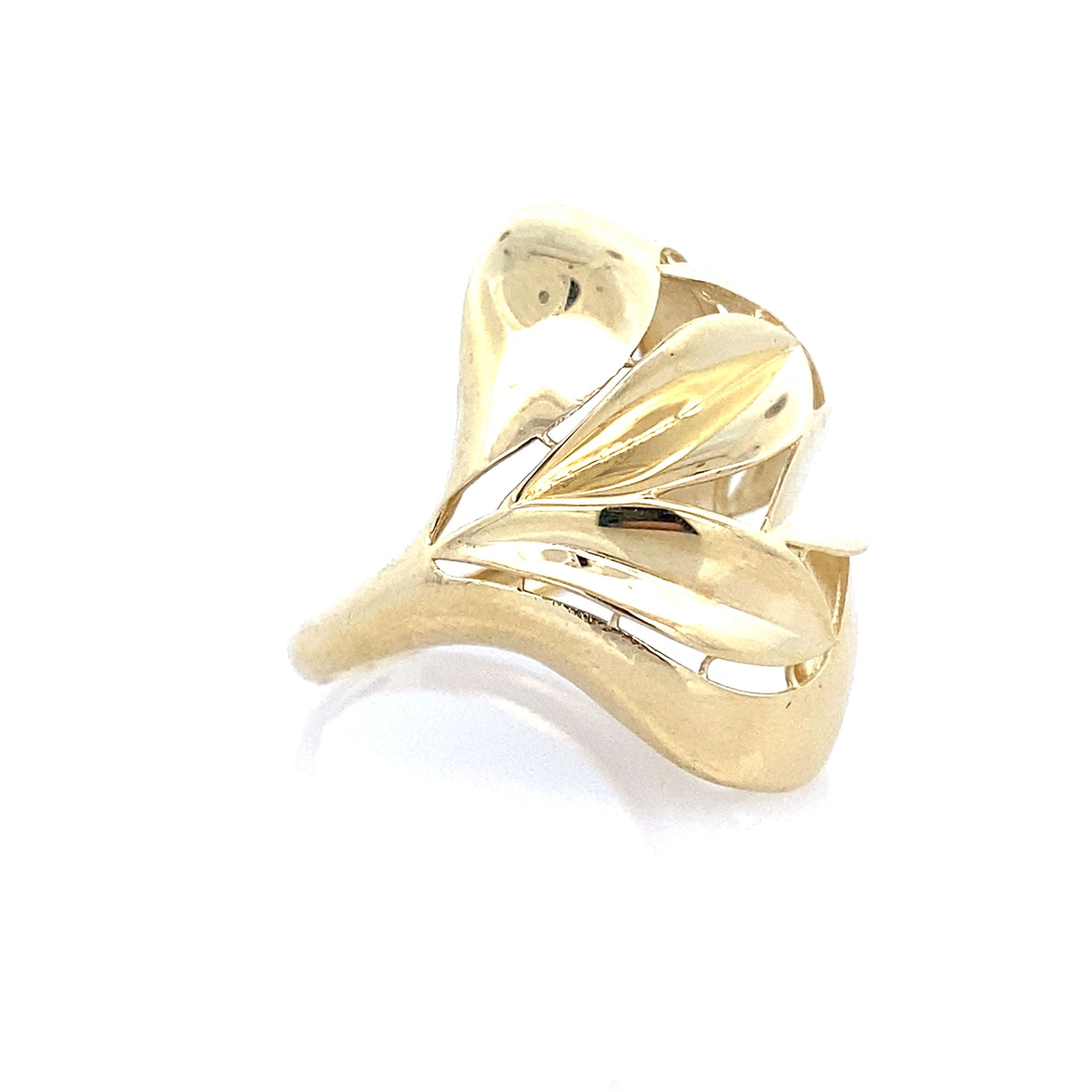 10K Yellow Gold Ladies Fashion Ring Size 7