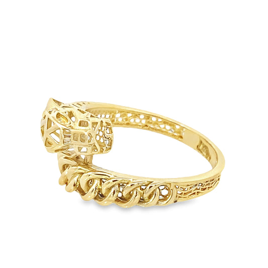 14K Yellow Gold Ladies Panther Ring Size 8 1.6Dwt