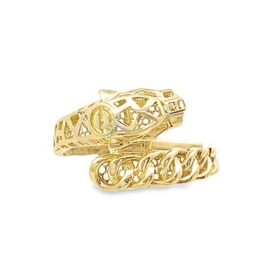 14K Yellow Gold Ladies Panther Ring Size 8 1.6Dwt