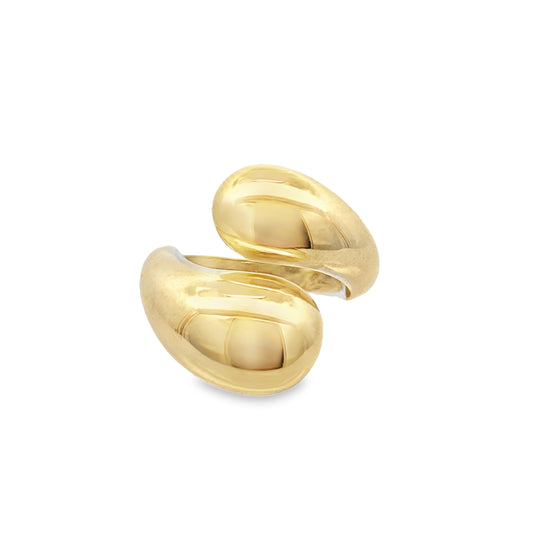 14K Yellow Gold Tear Drop Style Fashion Ring Size 7.5 2.1Dwt