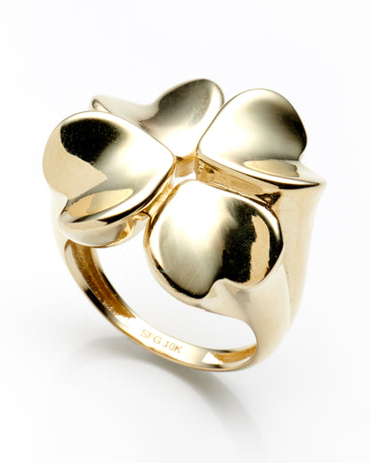 10K Yellow Gold Lds  Flower Fashion Ring Size 8  2.5Dwt
