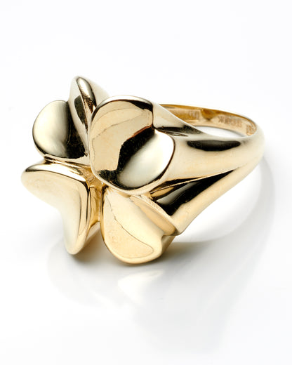 10K Yellow Gold Lds  Flower Fashion Ring Size 8  2.5Dwt