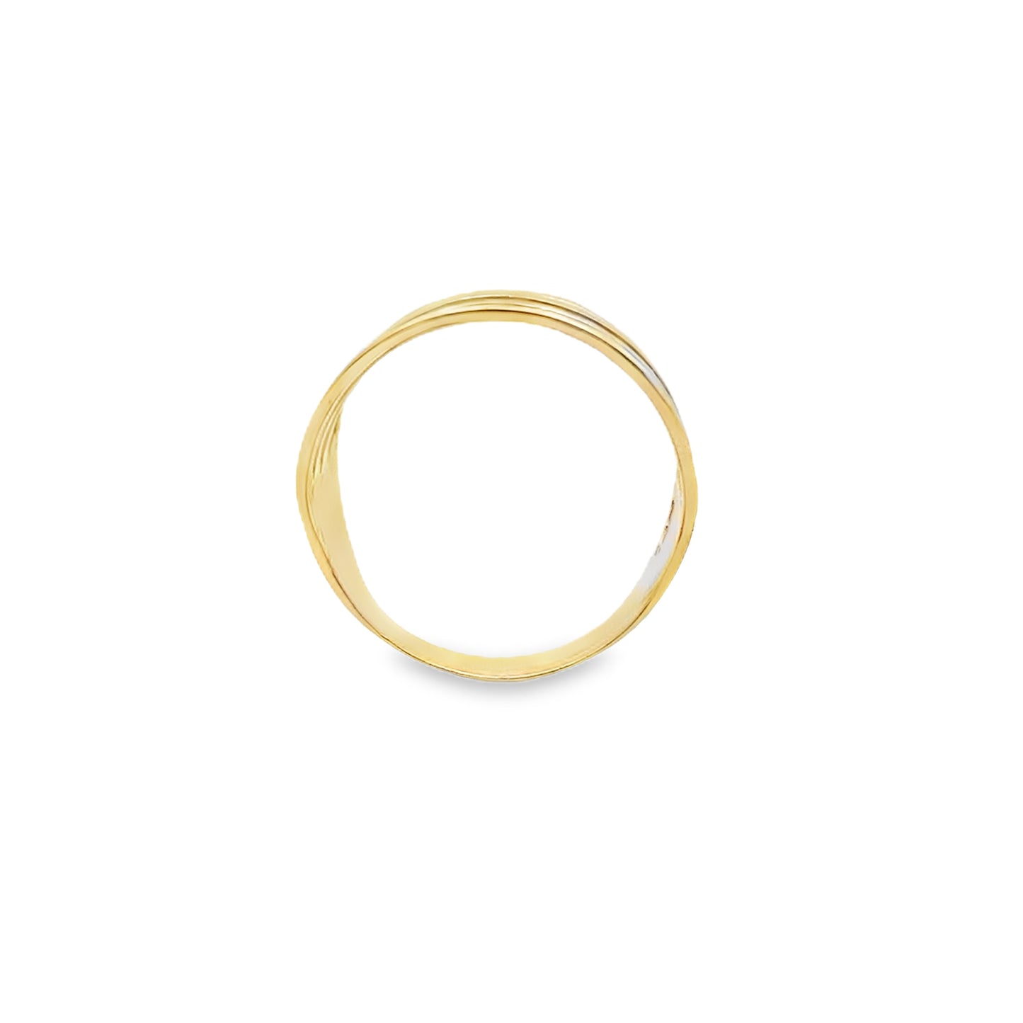 14K Two Tone Gold Lds Fashion Ring Size 8.5 2.6Dwt