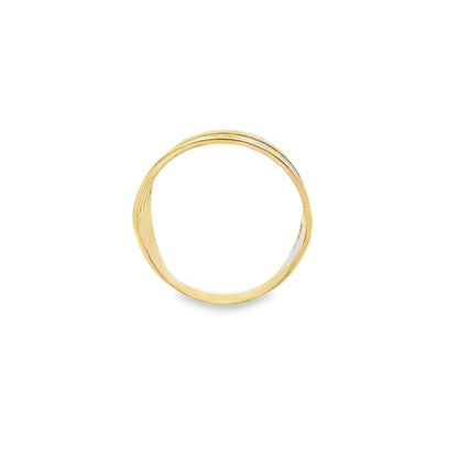14K Two Tone Gold Lds Fashion Ring Size 8.5 2.6Dwt