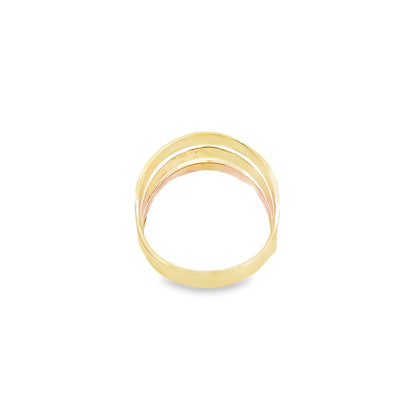 14K Tri Color Gold Lds Fashion Ring Size 8.5 1.9Dwt