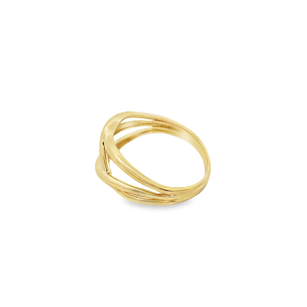 10K Yellow Gold Ladies Free Form Fashion Rings Size 7.75 1.3Dwt