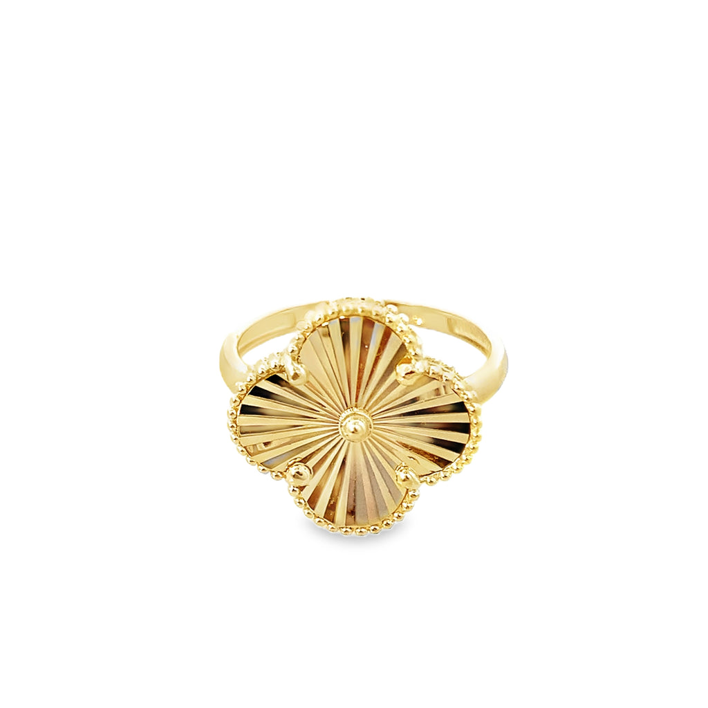 14K Yellow Gold Ladies Sunburst Large Flower Ring Size 7 2.0Dwt