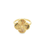 14K Yellow Gold Ladies Sunburst Large Flower Ring Size 7 2.0Dwt