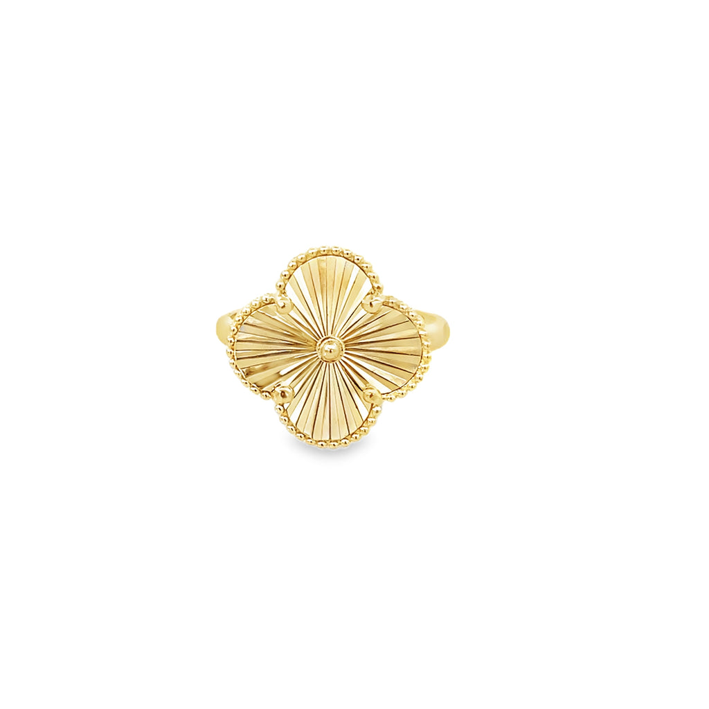 14K Yellow Gold Ladies Sunburst Large Flower Ring Size 7 2.0Dwt