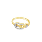 14K Two Tone Gold Belt Fashion Ring Size 8 1.8Dwt