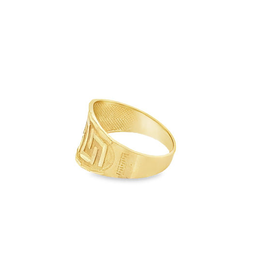 14K Yellow Gold Greek Key Fashion Ring Size7  1.7Dwt