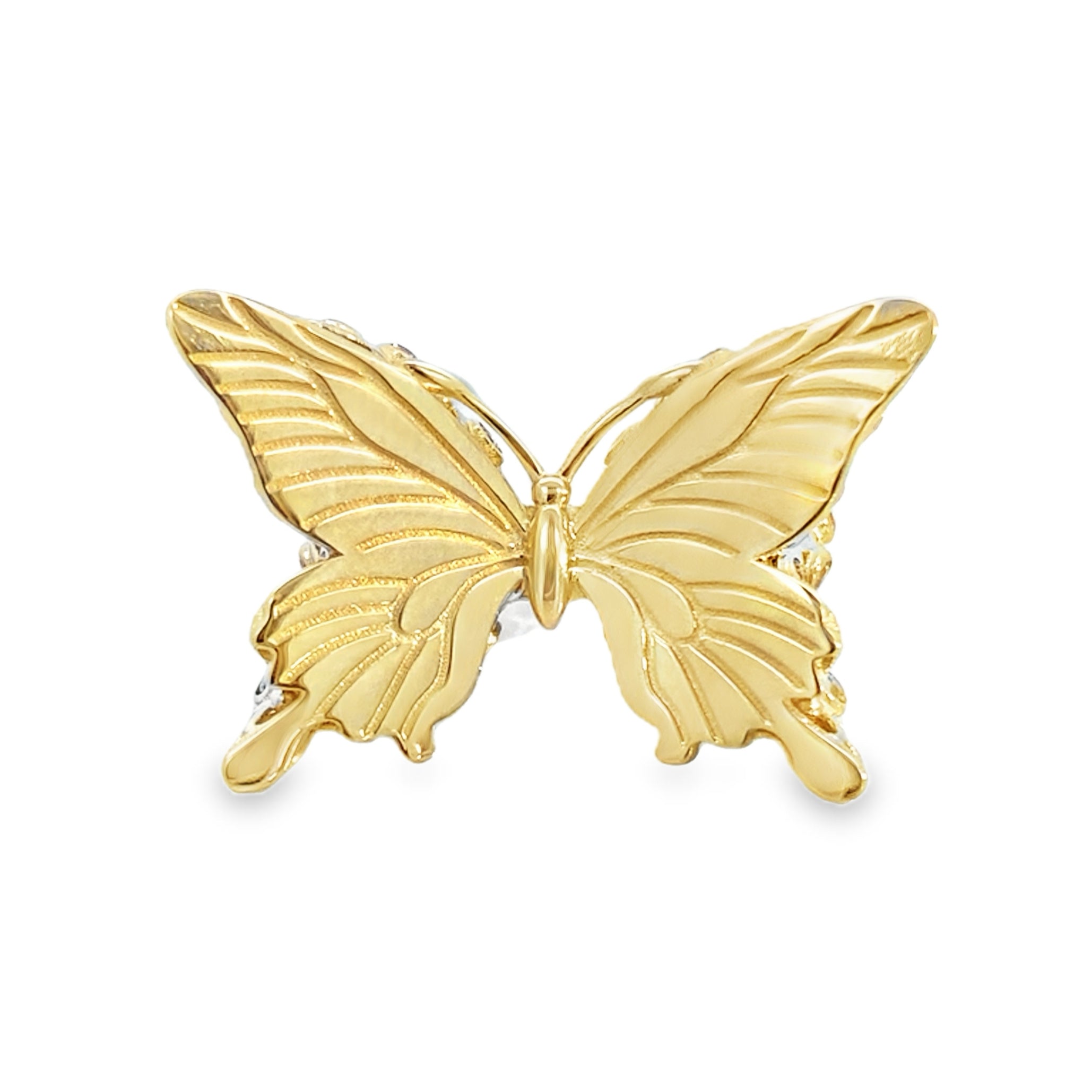 14K Yellow Gold Butterfly Ring Size 7 3.4Dwt