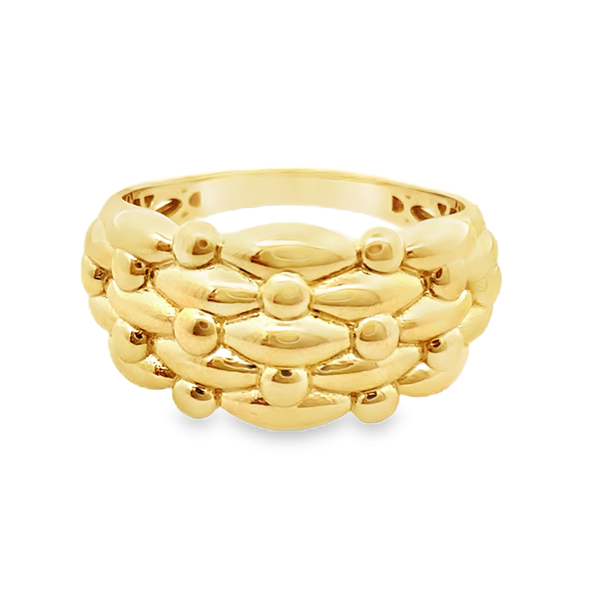 14K Yellow Gold Fashion Ring Size 11 3.2Dwt
