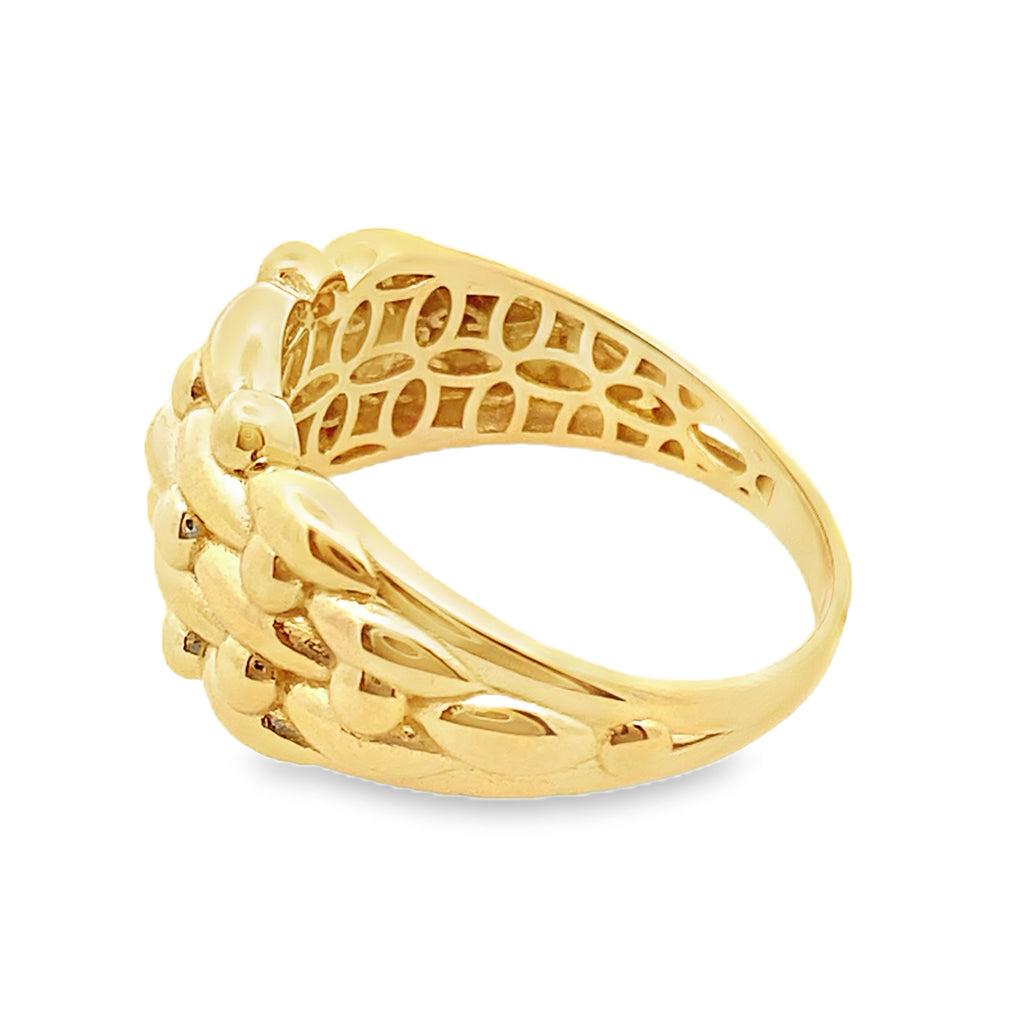 14K Yellow Gold Fashion Ring Size 11 3.2Dwt
