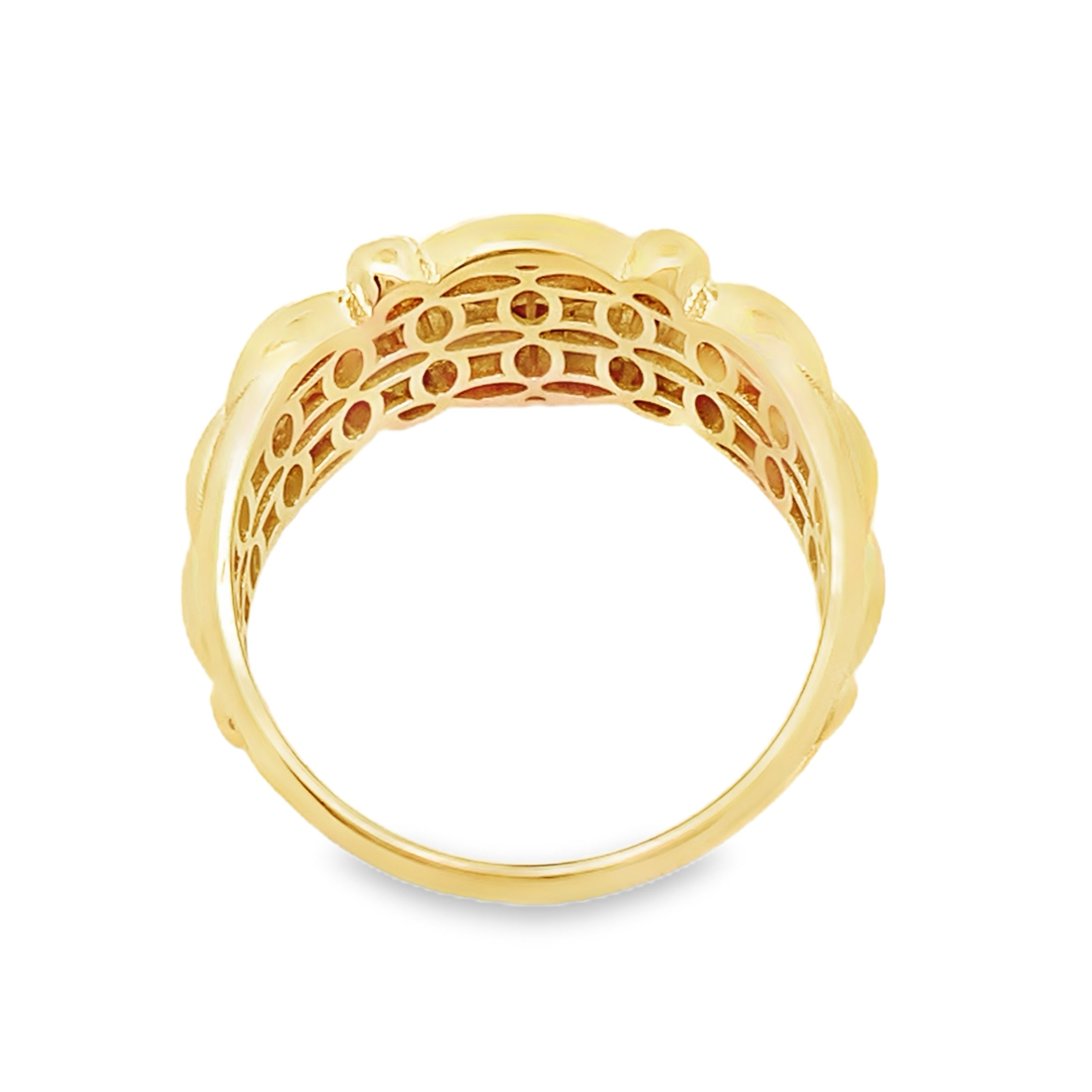 14K Yellow Gold Fashion Ring Size 11 3.2Dwt