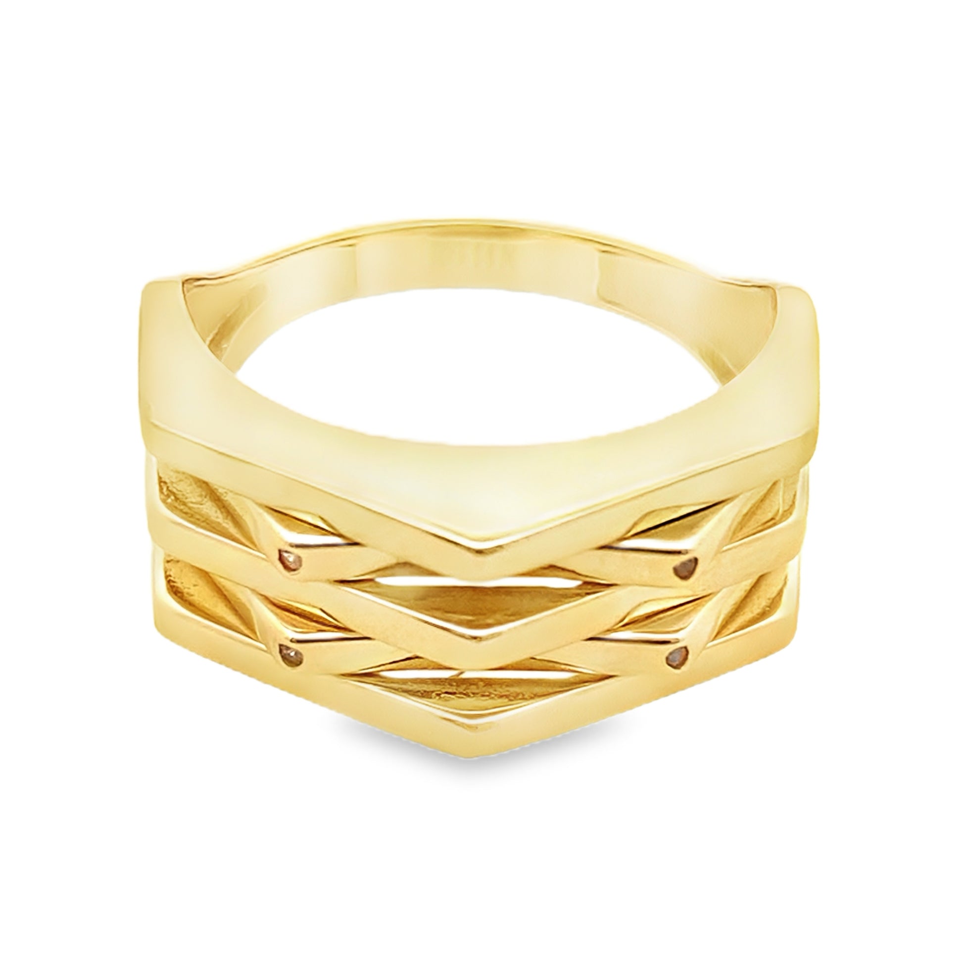 14K Yellow Gold Fashion Ring Size 9 3.4Dwt