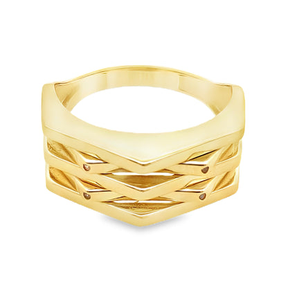 14K Yellow Gold Fashion Ring Size 9 3.4Dwt