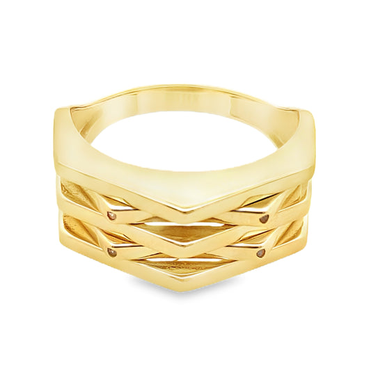 14K Yellow Gold Fashion Ring Size 9 3.4Dwt