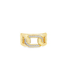 14K Yellow Gold Ladies Fashion Link Ring Size 7 2.2Dwt