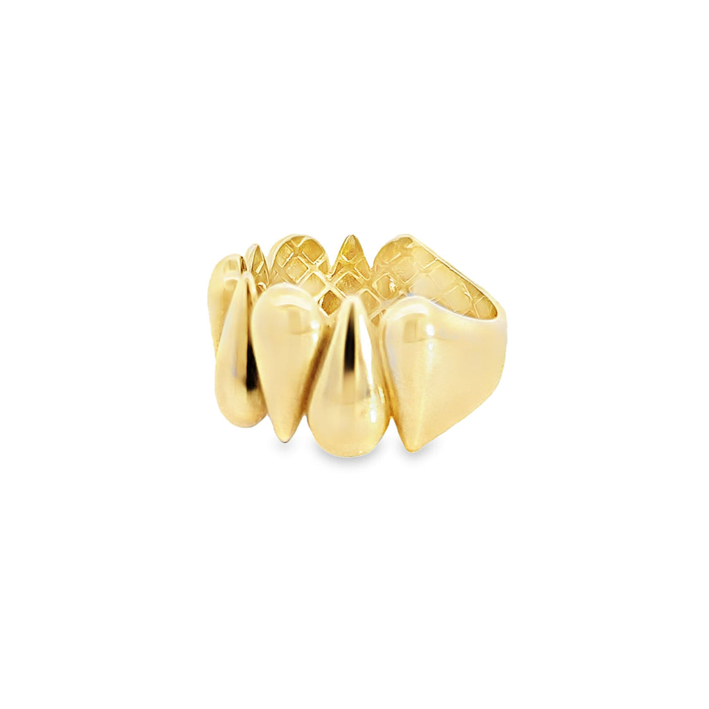 14K Yellow Gold Ladies Teardrop Ring Size 8 2.3Dwt
