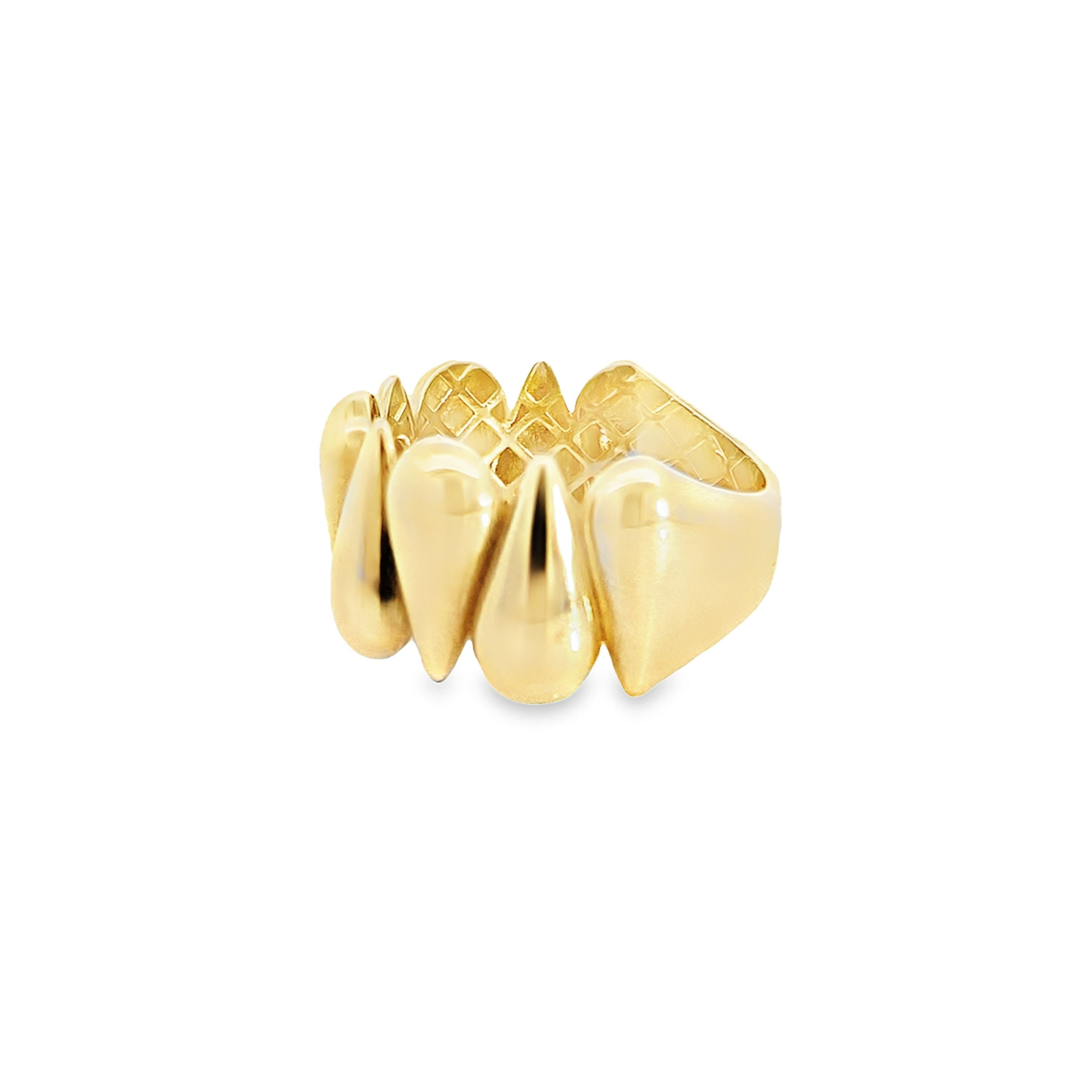 14K Yellow Gold Ladies Teardrop Ring Size 8 2.3Dwt