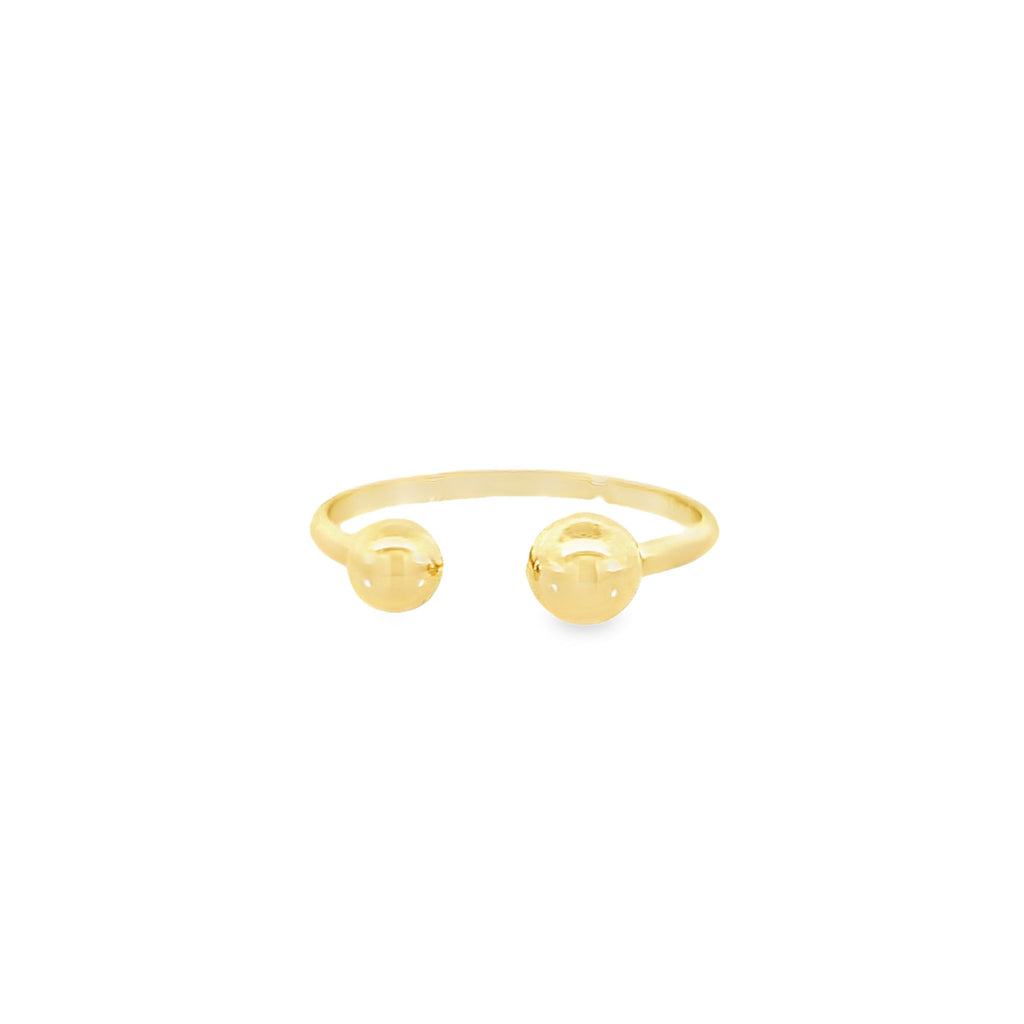 14K Yellow Gold Ladies Open Ball Ring Size 7.5 0.9Dwt