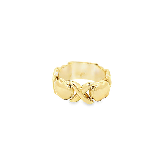 10K Yellow Gold Heart Xoxo Style Ring Size 7 2.5Dwt