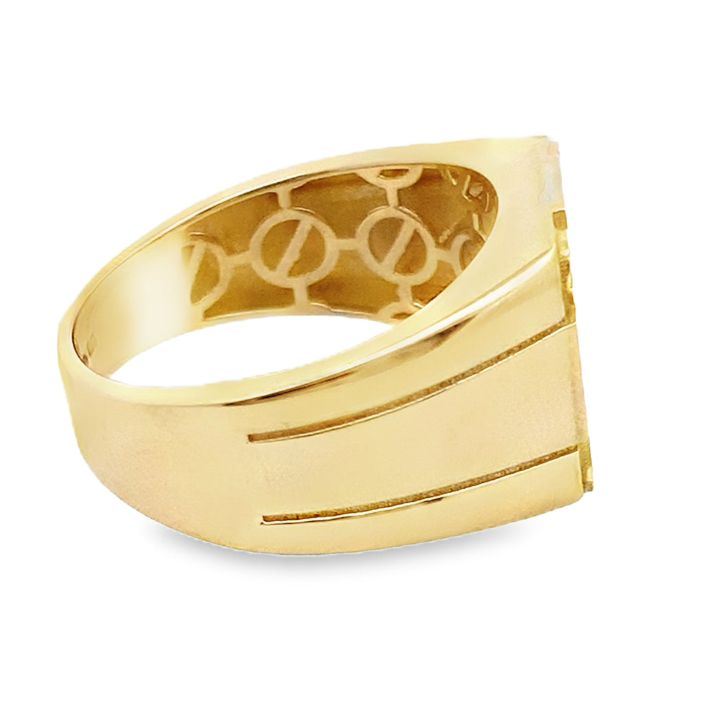 14K Yellow Gold Mens Screw Style Fashion Ring Size 12.5 4.2Dwt