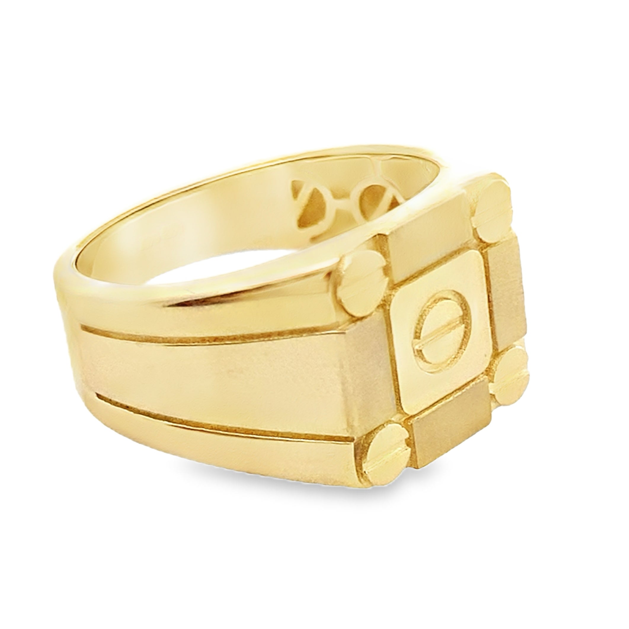 14K Yellow Gold Mens Screw Style Fashion Ring Size 12.5 4.2Dwt