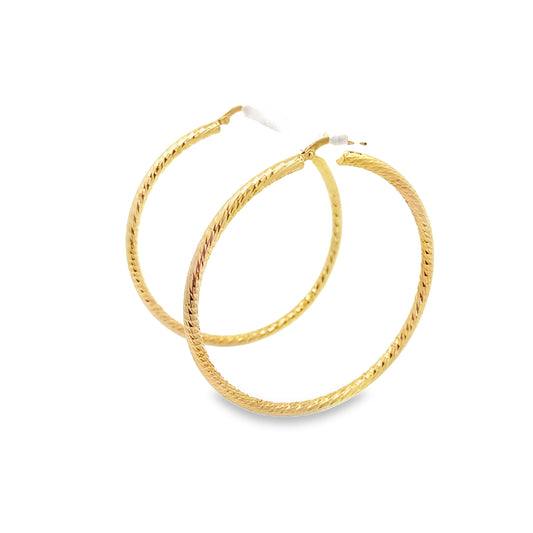 14K Yellow Gold  Medium Hoops Earrings 2.3Dwt