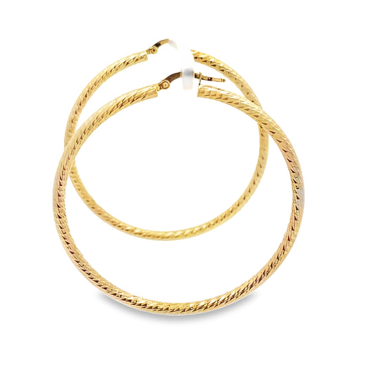 14K Yellow Gold  Medium Hoops Earrings 2.3Dwt