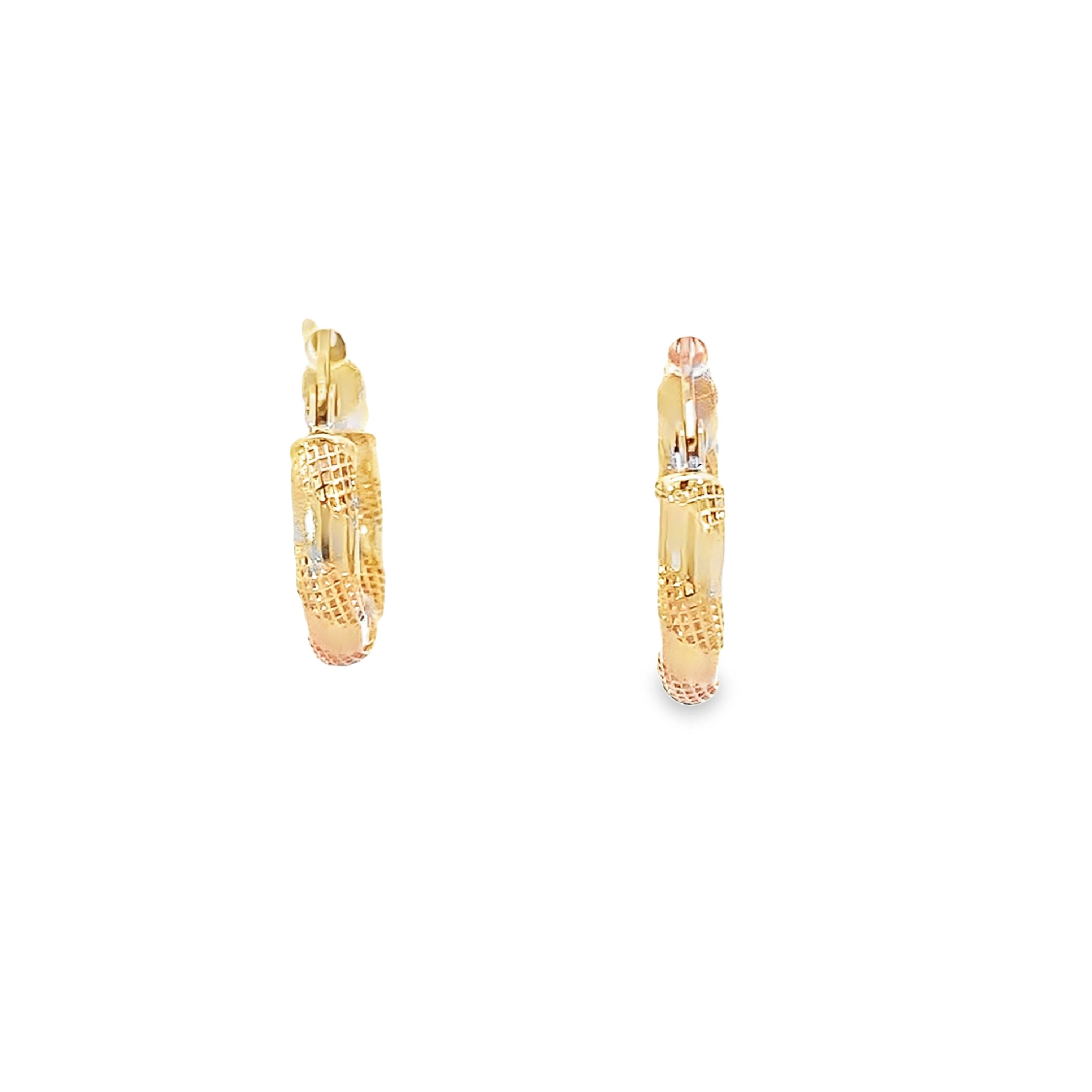 10K Yellow Gold Small Hoops Earrings 0.8Dwt