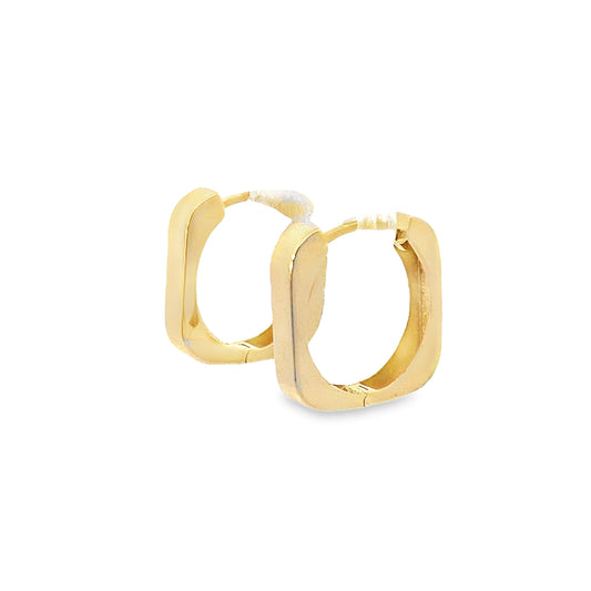 14K Yellow Gold Square Hoop Earrings 1.8Dwt