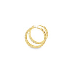 14K Yellow Gold Link Style Hoop Earrings 1.9Dwt