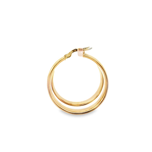 14K Yellow Gold Plain Hoop Earrings 3.0Dwt