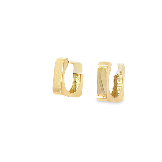 14K Yellow Gold Square Hoops Earrings 1.4Dwt